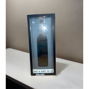 "Put a cork in it" Wooden box cork holder With frosted glass front Bottle design